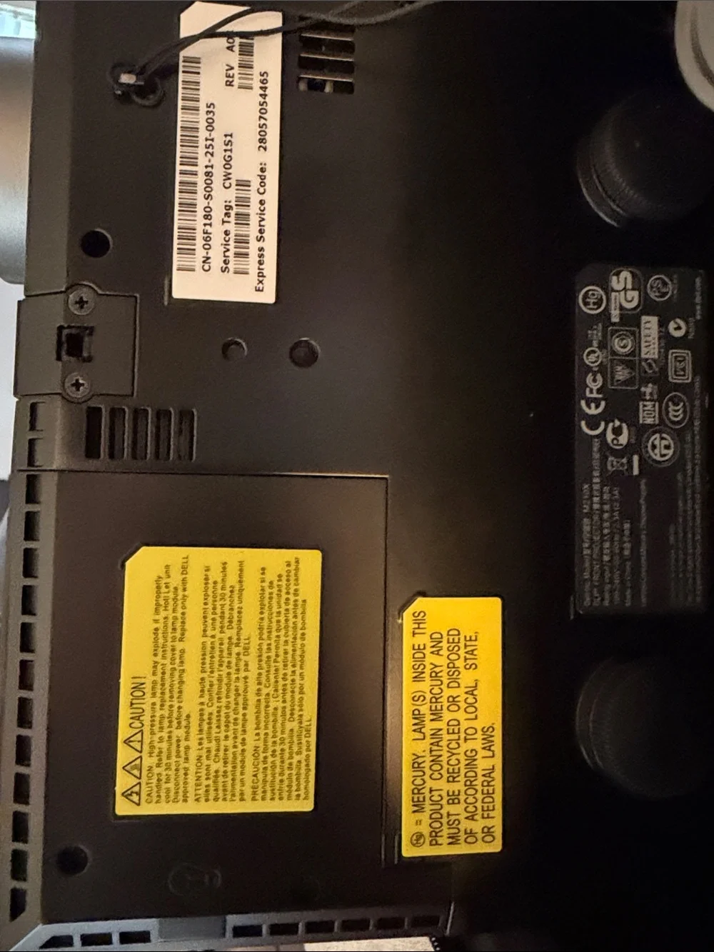 Dell Black Projector working Media Buttons cords and case included